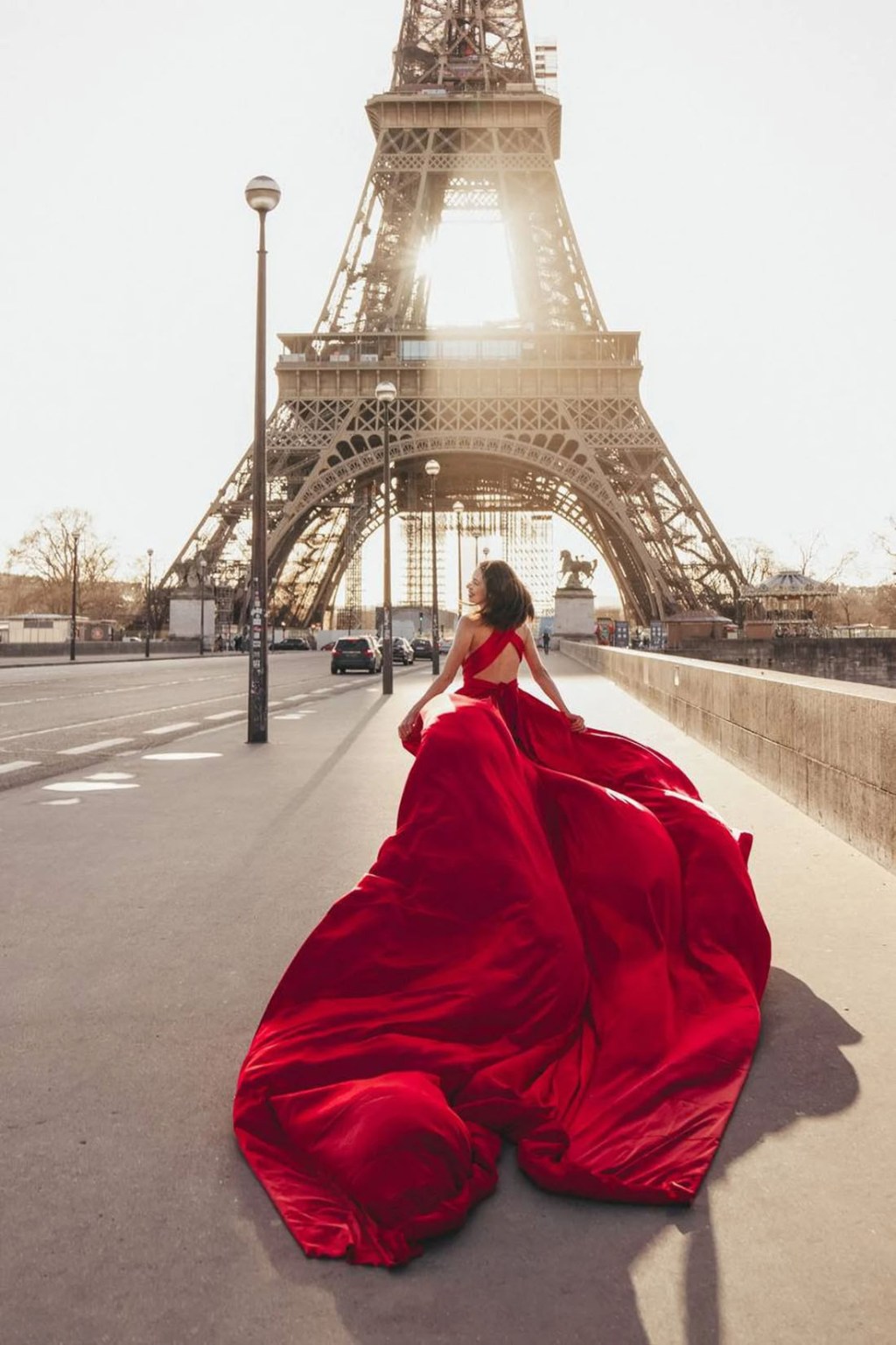 dramatic flowy satin dark red wedding dresses