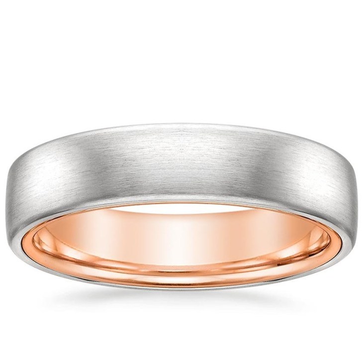 mixed metal rose gold mens wedding ring