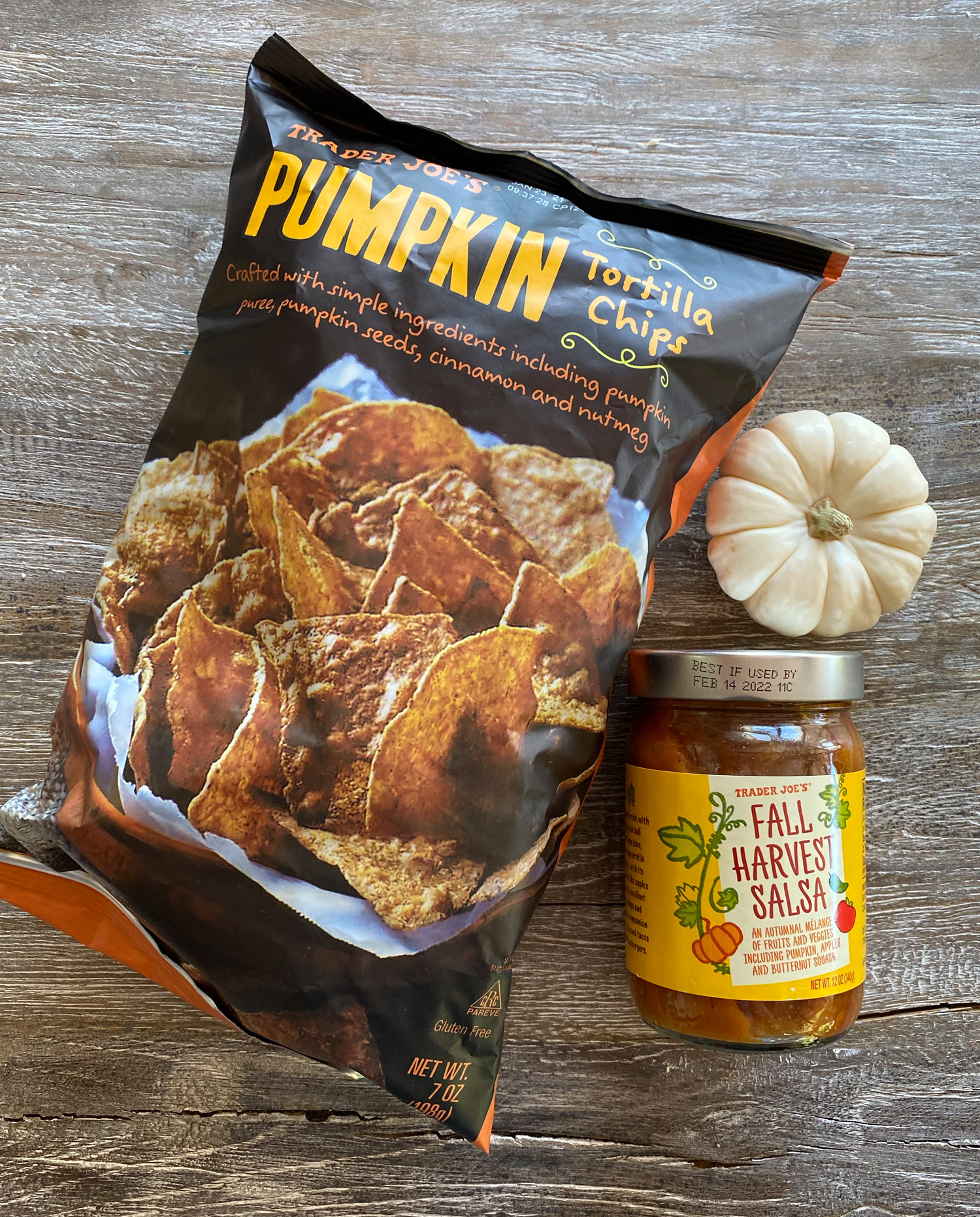 Trader Joe's Pumpkin Chips and Harvest Salsa