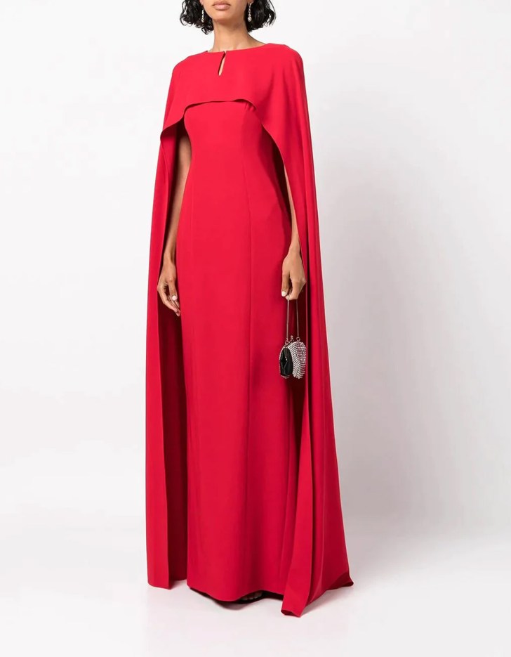 sophisticated fitted draped dark red wedding dresses with covered shoulders