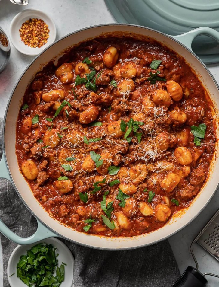 spicy italian sausage gnocchi ragu comfort food family fall dinner ideas and recipes